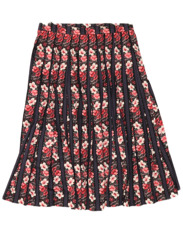 Falda plisada vintage para mujer W30 floral multicolor medio