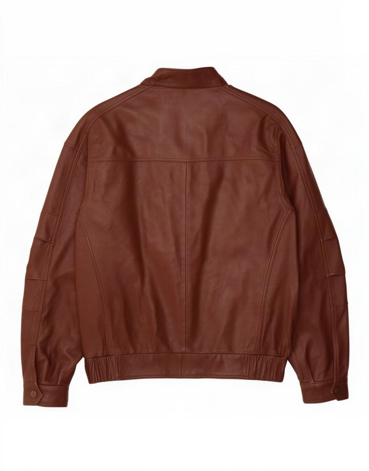 Vintage hombres chaqueta de cuero Reino Unido 40 marrón grande