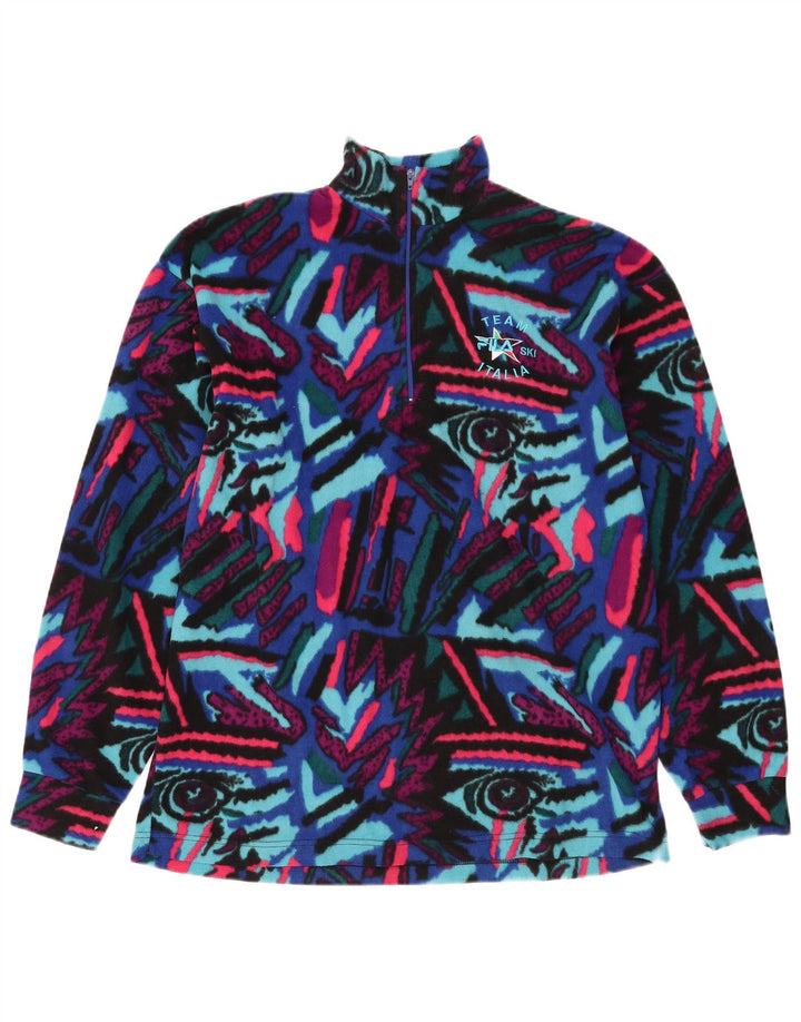 FILA Jersey de forro polar con estampado abstracto para hombre IT 52 Large Multicolor
