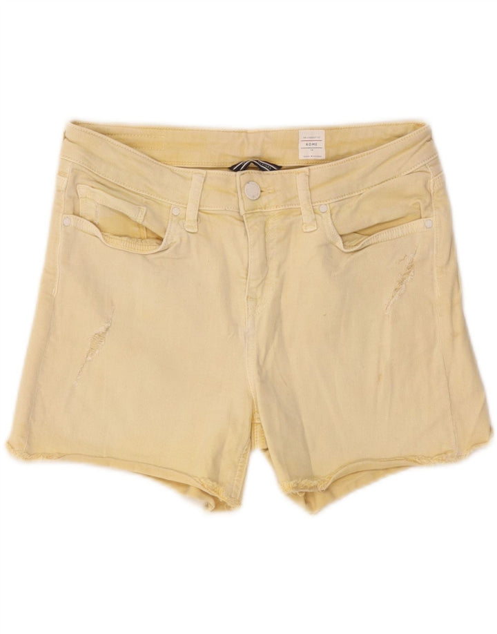 Tommy Hilfiger Shorts De Mezclilla Desgastados W28 Algodón Amarillo Medio Mujer