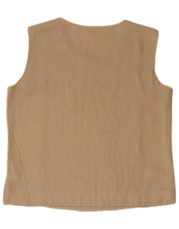 BENETTON Blusa sin mangas para mujer UK 46 Large Beige Poliéster