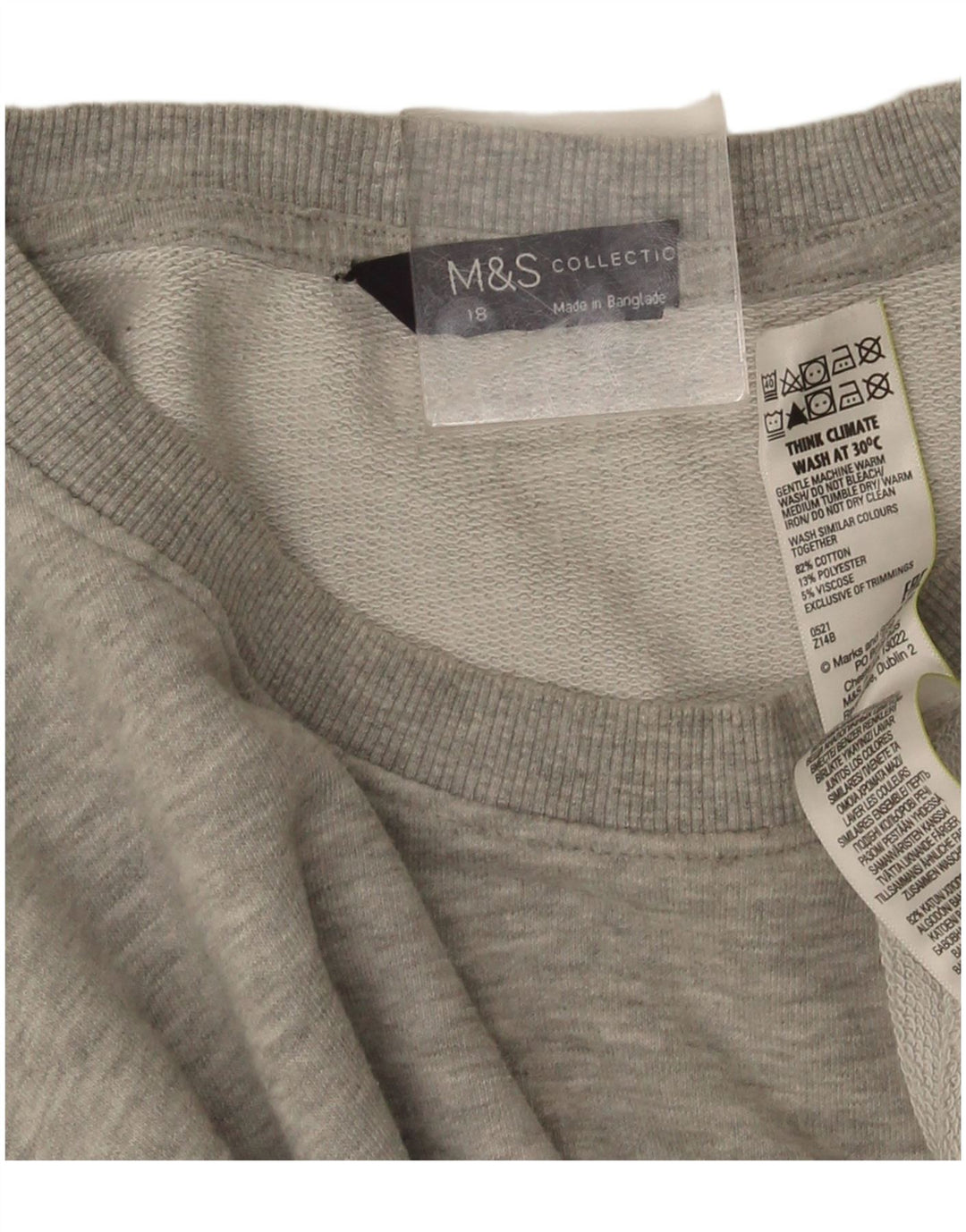 Marks & Spencer - Sudadera extragrande para mujer, talla 40, XL, color gris moteado