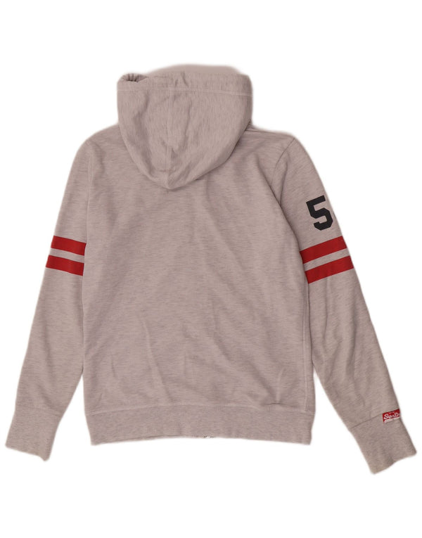 Superdry Sudadera con capucha y cremallera gráfica para mujer Reino Unido 40 Algodón gris medio