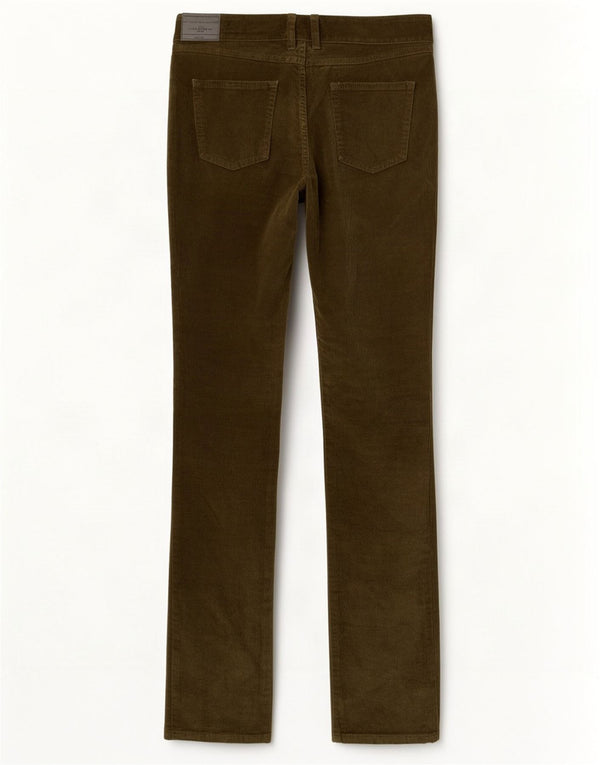 Zara Mujer Pantalones Casuales De Terciopelo Slim EU 36 XS W26 L33 Caqui