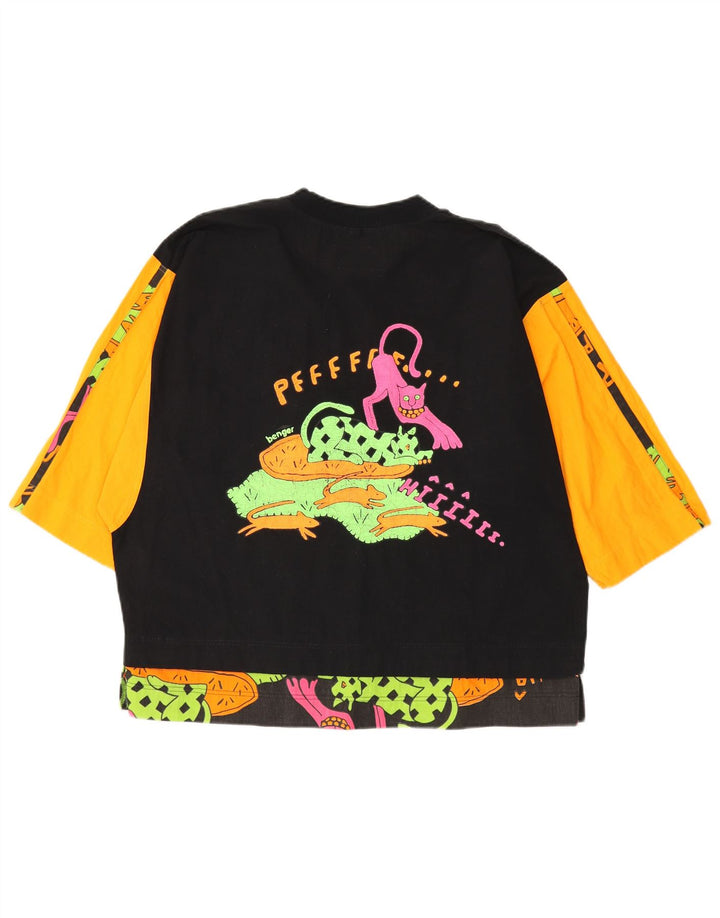 BENGER Top gráfico para mujer manga 3/4 EU 38 Bloque de color negro mediano