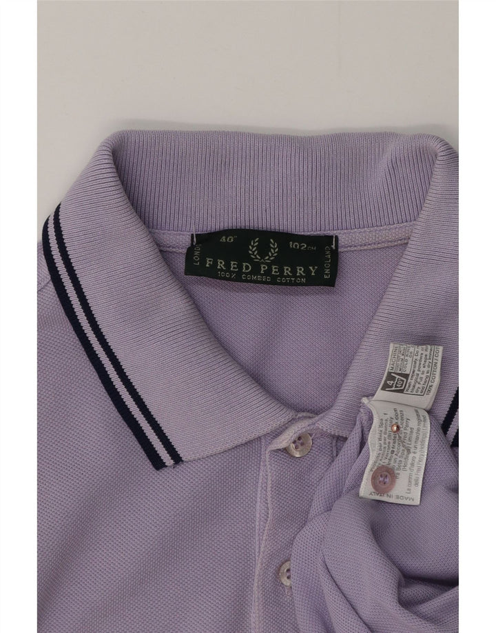FRED PERRY Polo para hombre pequeño algodón morado