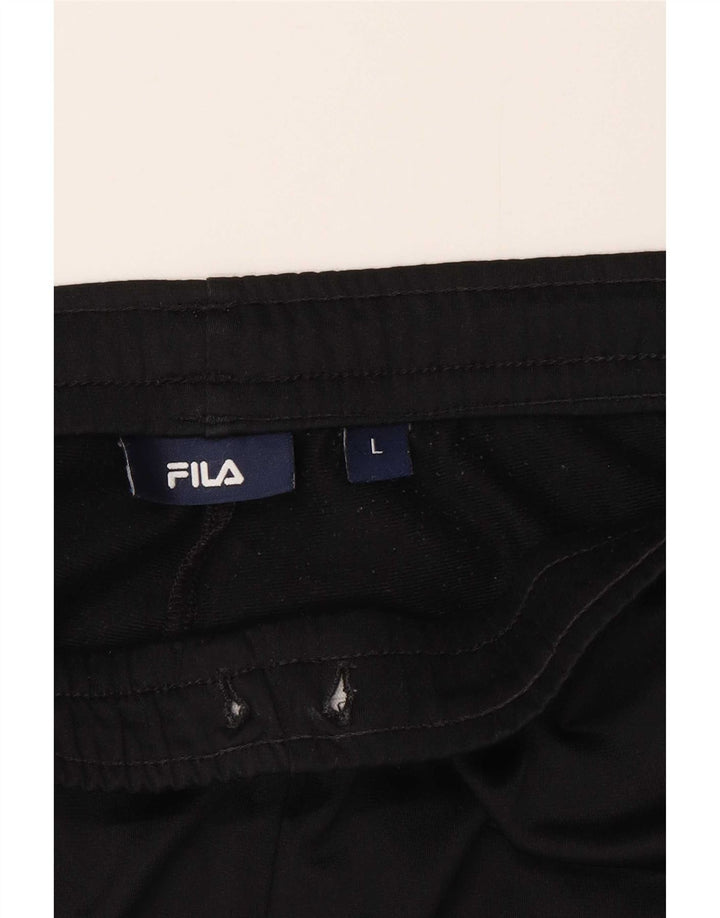 Fila Pantalón De Chándal Para Hombre Grande Negro Colorblock Poliéster