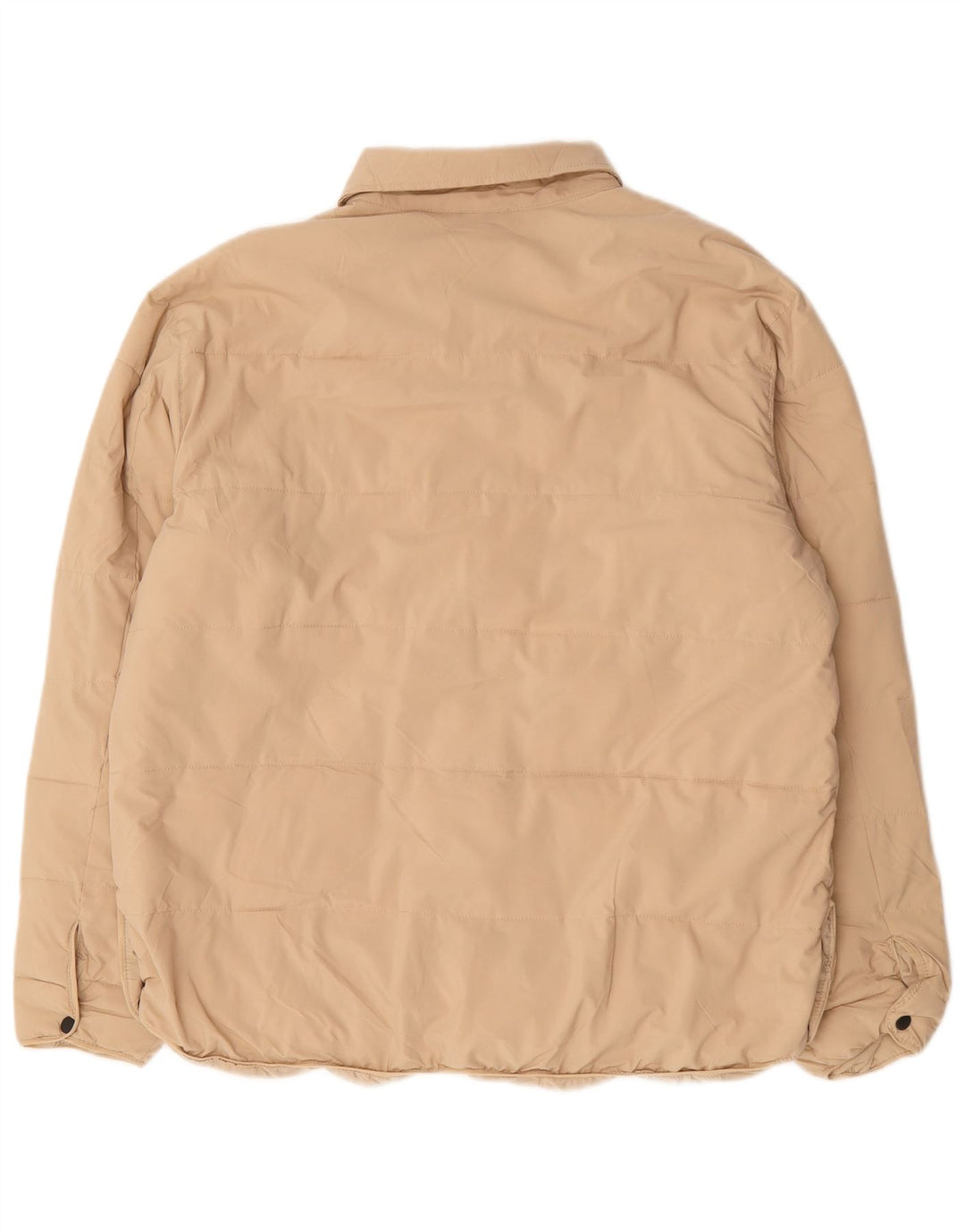 Zara Hombre Chaqueta Acolchada UK 40 Grande Poliéster Beige