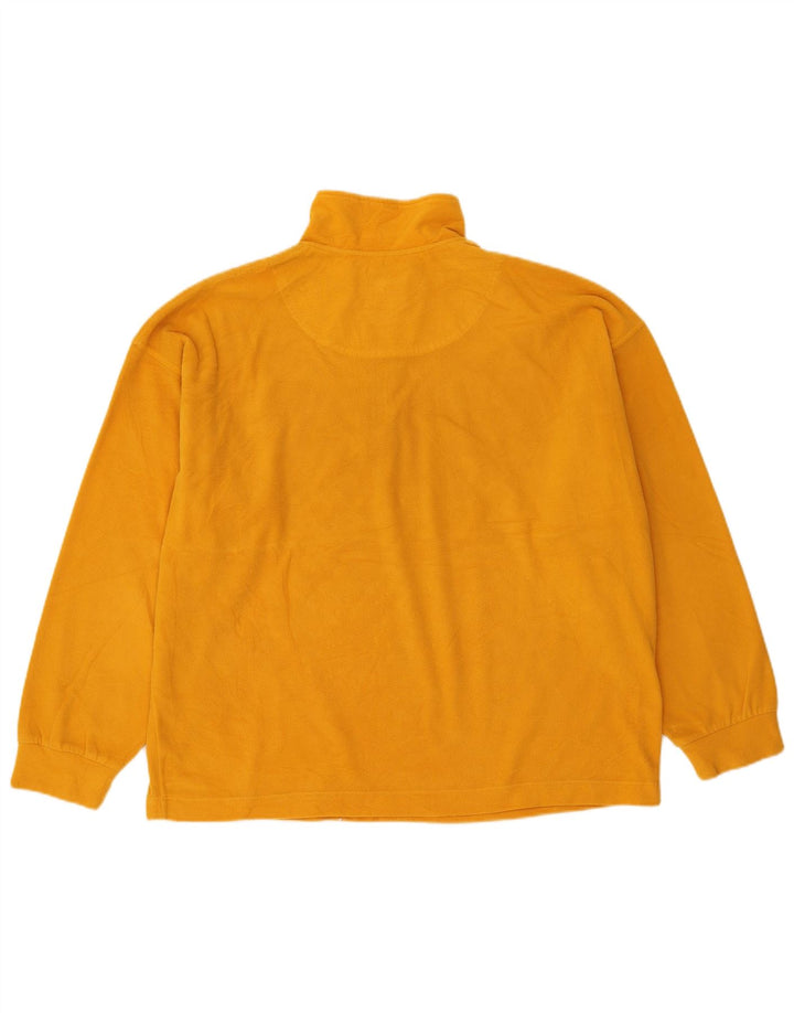 Think Pink - Jersey de forro polar con cuello y cremallera para hombre, talla grande, amarillo