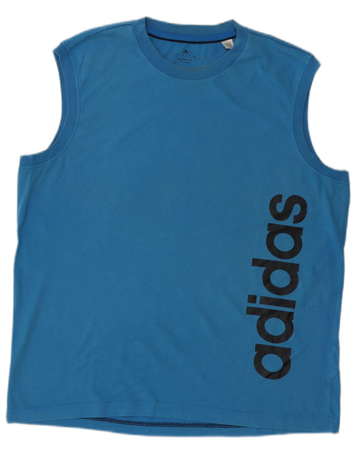 Adidas Mens Climalite Graphic Chaleco Top Grande Azul