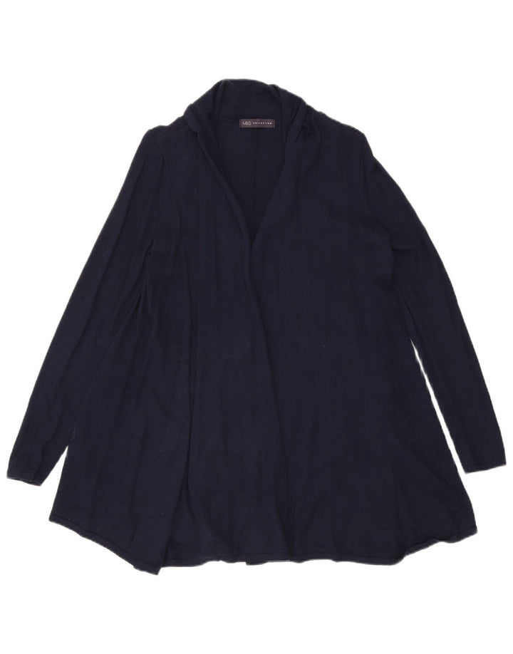 Marks & Spencer Suéter tipo cárdigan abierto largo para mujer UK 10 Small Azul marino