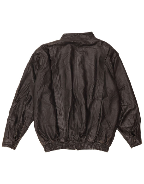 Vintage hombres chaqueta de cuero Reino Unido 36 pequeño negro