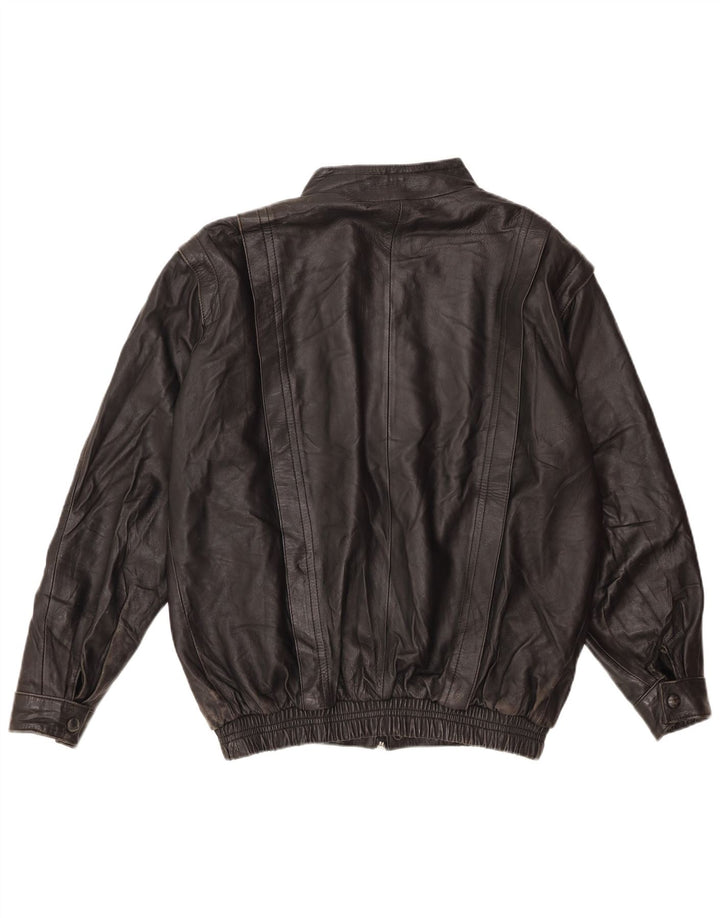 Vintage hombres chaqueta de cuero Reino Unido 36 pequeño negro