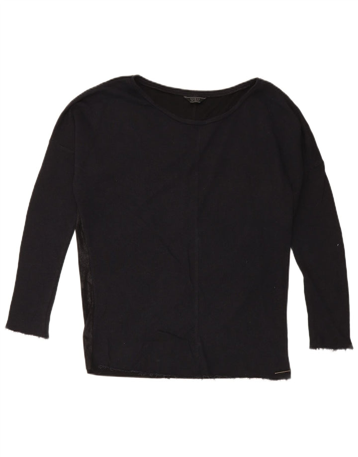 Guess Top extragrande de manga larga para mujer UK 10 Small Black