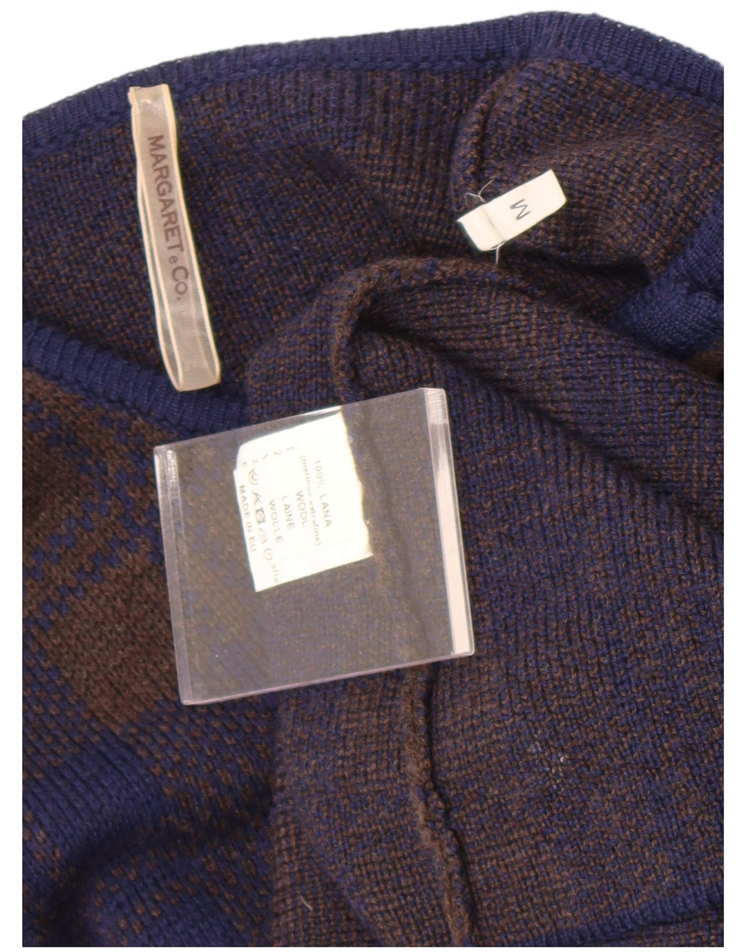 Vintage mujer longline cardigan suéter Reino Unido 14 medio azul marino cheque