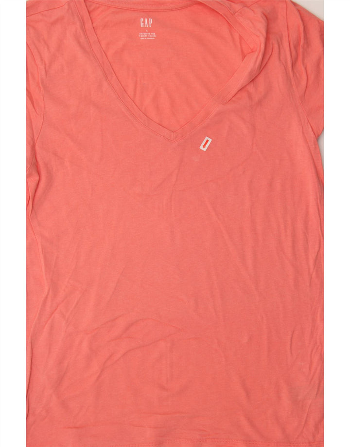 GAP Womens T-Shirt Top UK 14 Large Orange Cotton Vintage Gap and Second-Hand Gap from Messina Hembry 