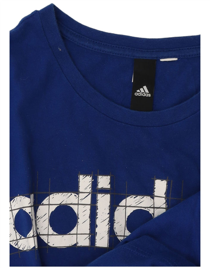 Adidas Hombre Camiseta Gráfica Top Azul Medio
