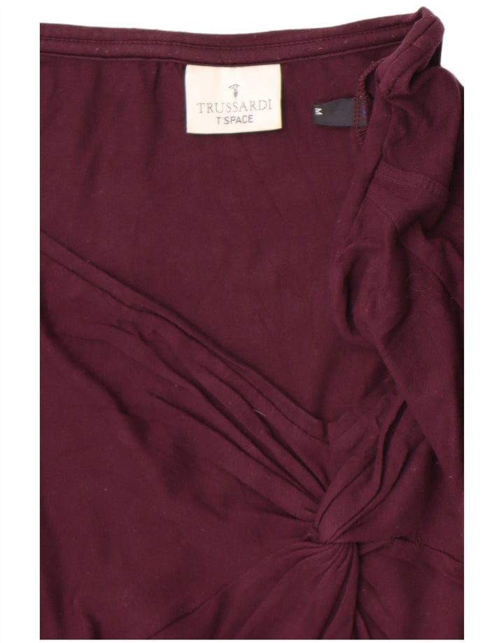 Trussardi Mujer Top Manga Larga UK 42 Viscosa Púrpura Medio