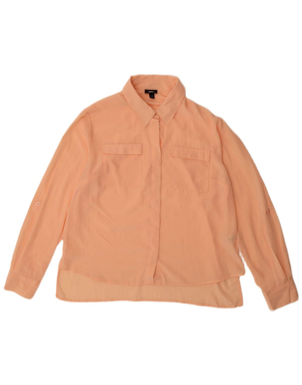 Mossimo Mujer Camisa Blusa UK 46 Grande Naranja Poliéster