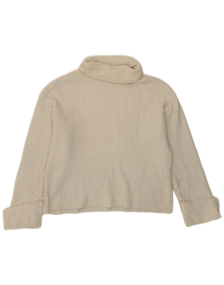 Marks & Spencer Jersey con cuello vuelto para hombre, talla pequeña, color blanco roto, poliamida