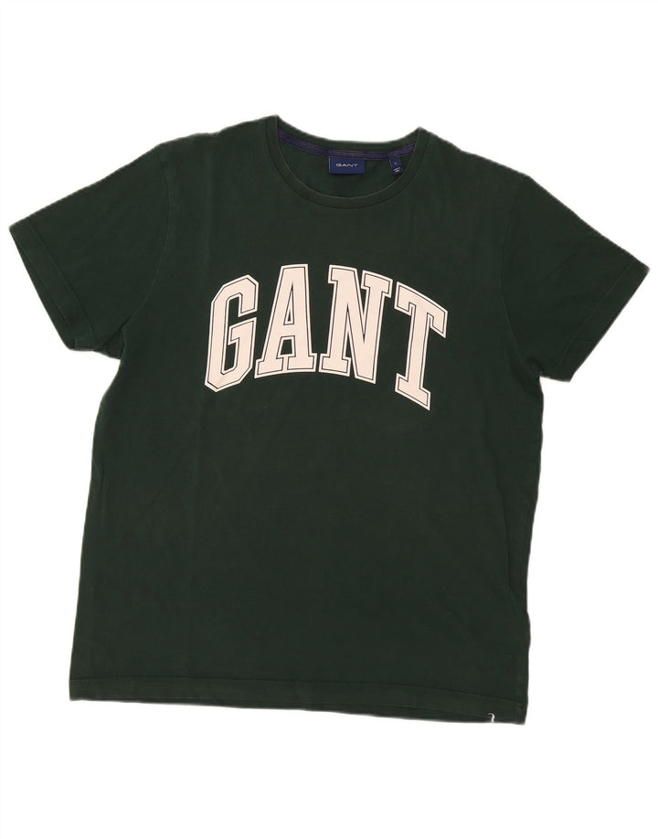Gant Camiseta Gráfica Para Hombre Top Grande De Algodón Verde