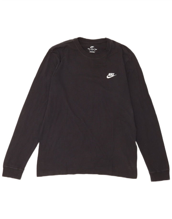 Nike - Camiseta de manga larga para hombre, talla pequeña, color negro