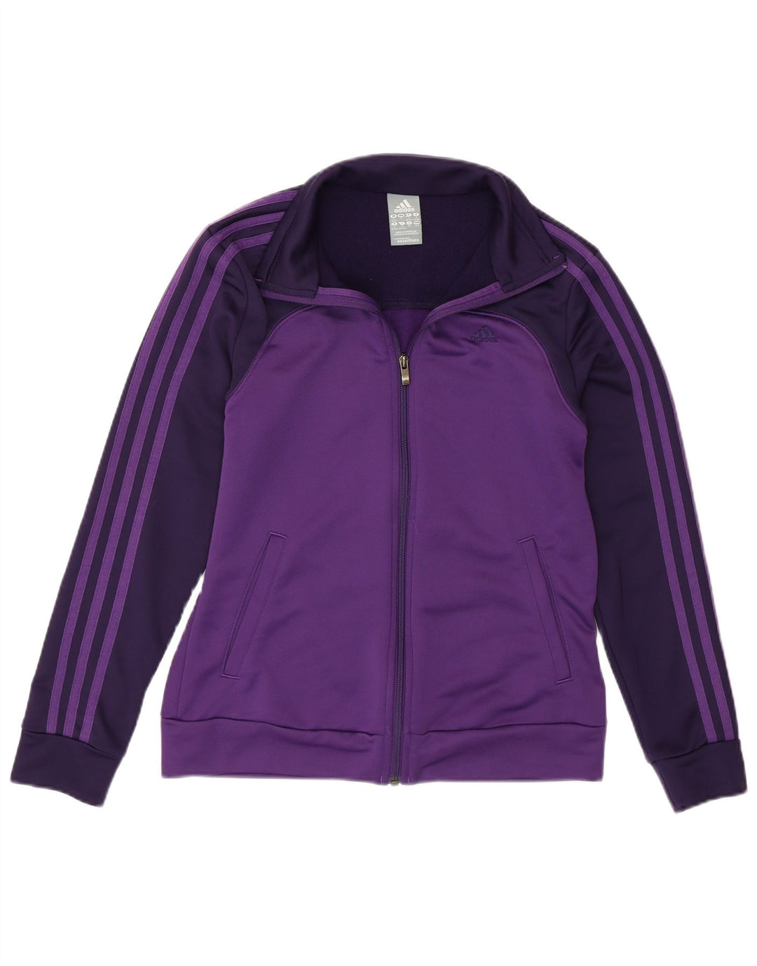 Adidas Mujer Chándal Top Chaqueta UK 8/10 Pequeño Púrpura Poliéster