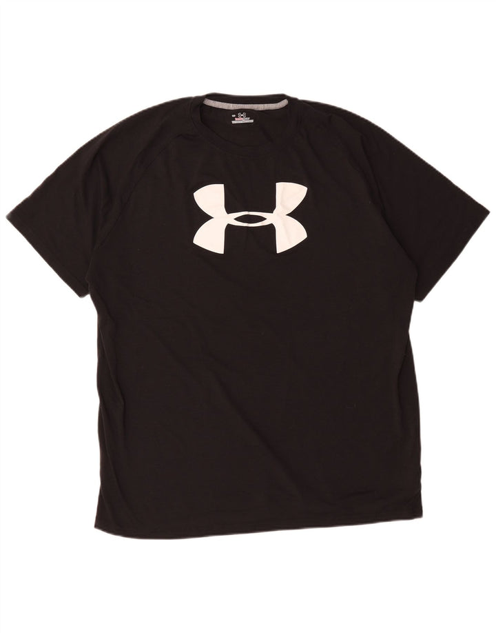 Under Armour Camiseta con gráfico Heat Gear para hombre, talla grande, poliéster negro