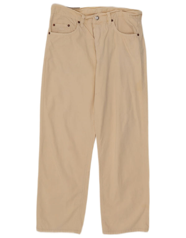 Charro Pantalones Casuales Rectos Para Hombre W34 L26 Algodón Beige