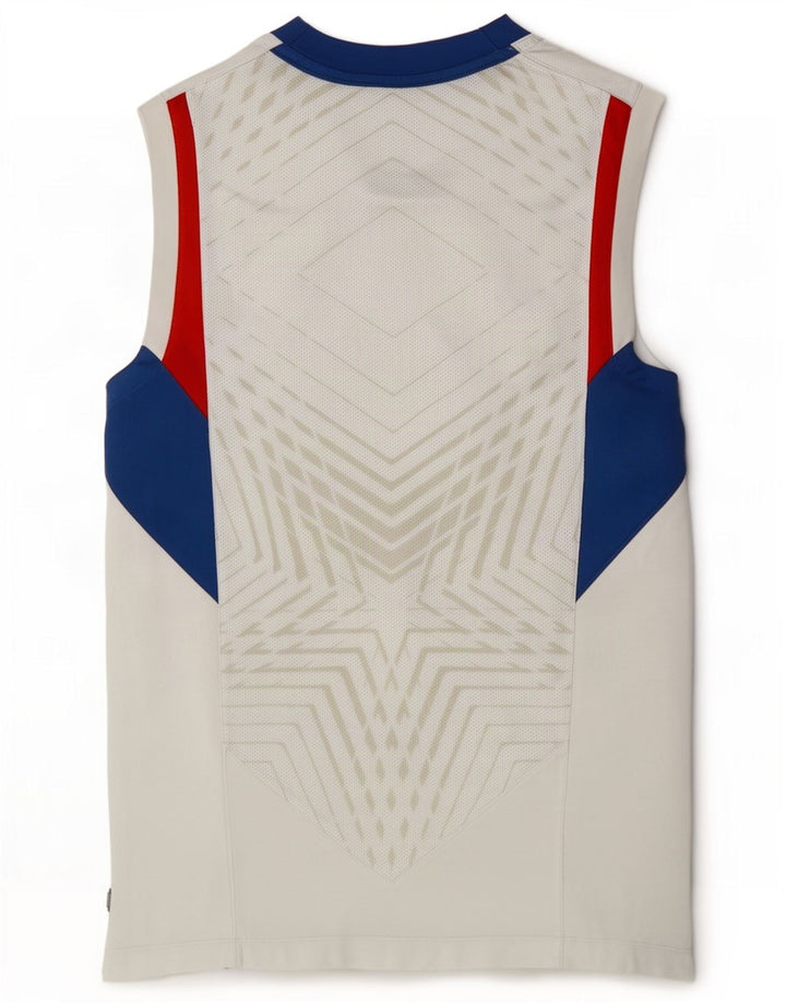 Nike - Camiseta sin mangas para hombre, color blanco medio, poliéster con bloques de color