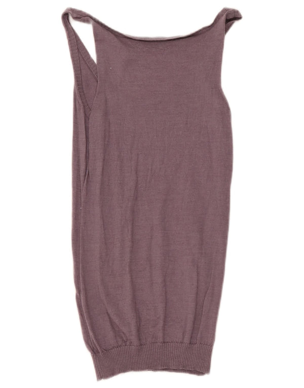 Massimo Dutti Mujer Chaleco Tank Top UK 12 Mediano Lana Púrpura