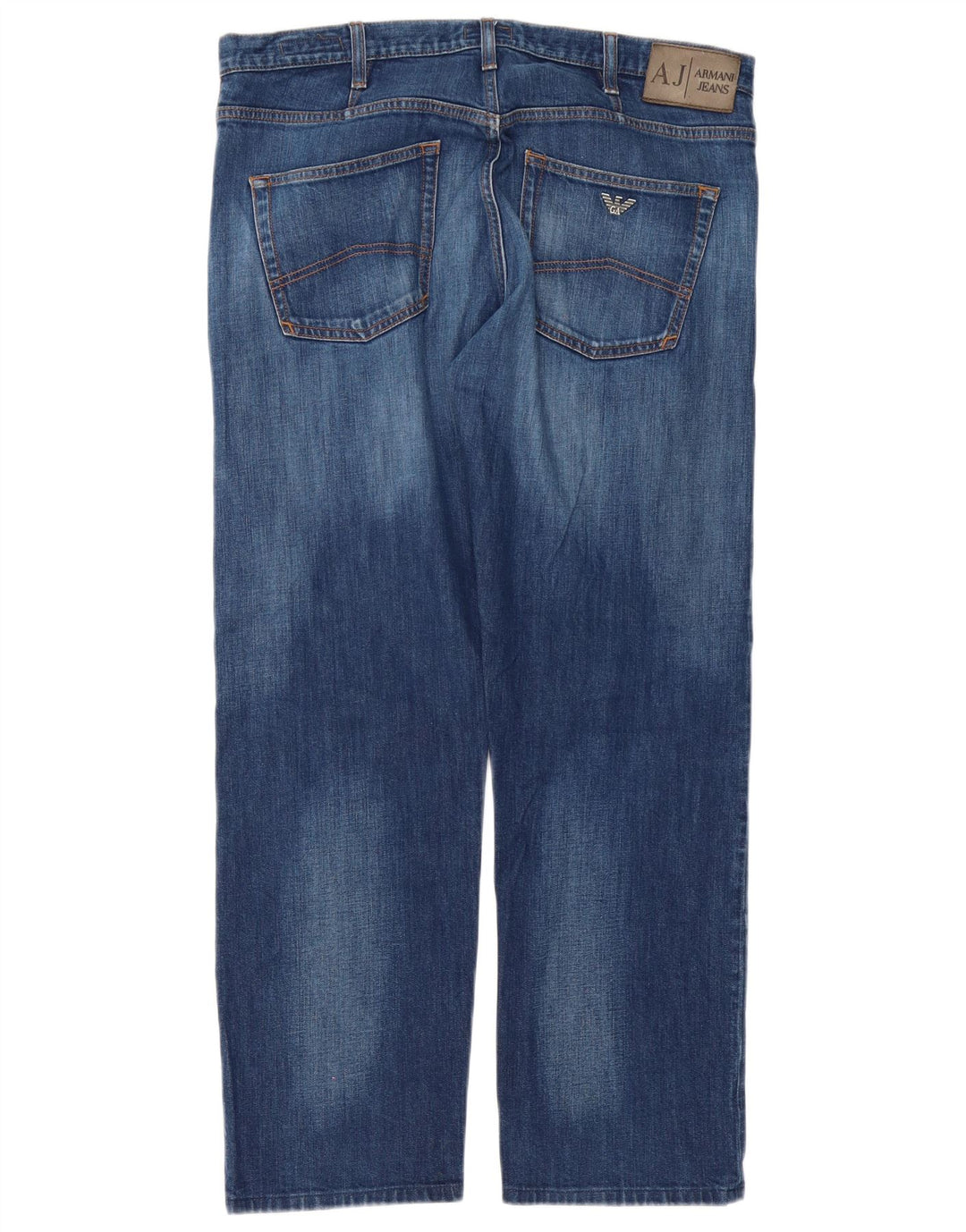 Armani Hombre Vaqueros Rectos Regulares W36 L30 Algodón Azul