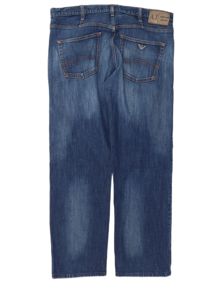 Armani Hombre Vaqueros Rectos Regulares W36 L30 Algodón Azul