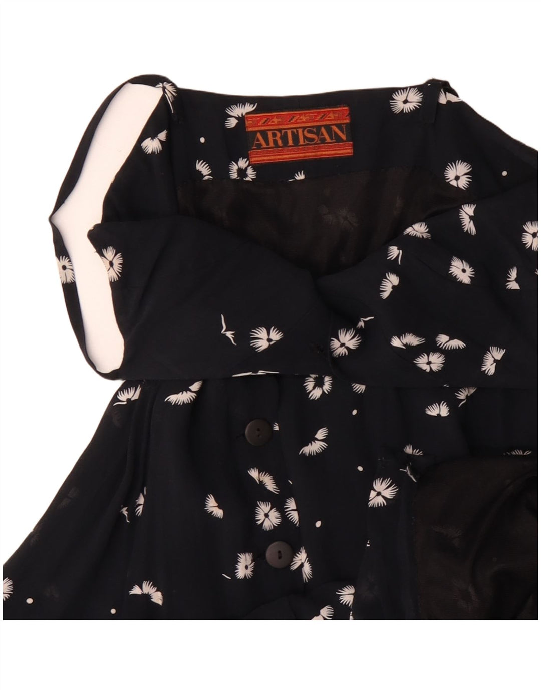 Vestido lencero Artisan para mujer UK 40 Mediano Negro Floral