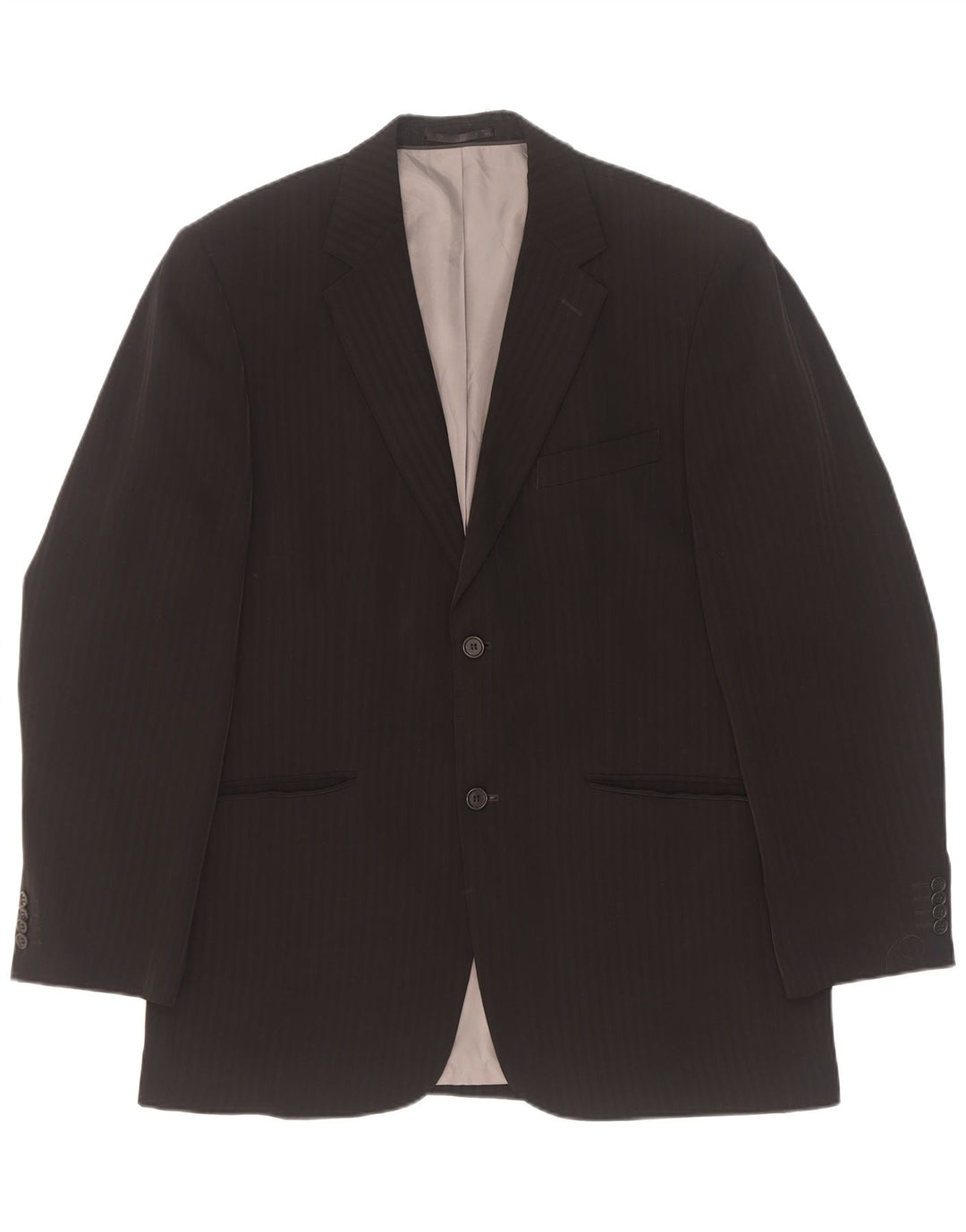 Angelo Litrico Chaqueta tipo blazer de 2 botones para hombre UK 40 Large Black Pinstripe
