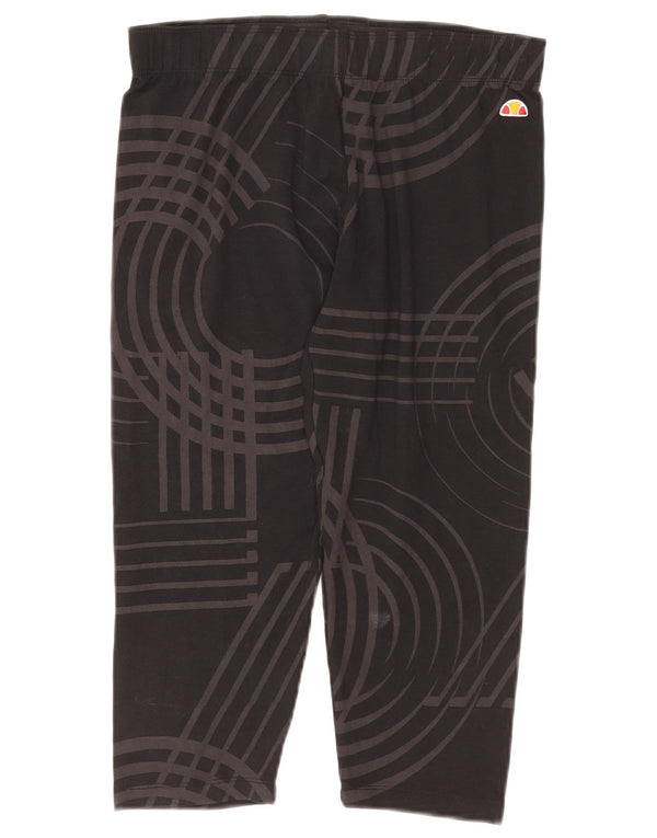 Ellesse Leggings Capri para Mujer UK 40 Mediano Negro Algodón Geométrico