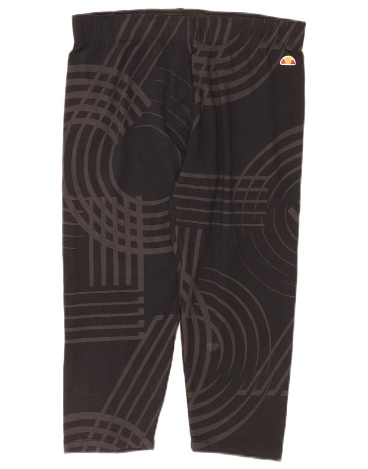 Ellesse Leggings Capri para Mujer UK 40 Mediano Negro Algodón Geométrico