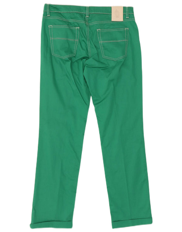MARINA YACHTING Womens Straight Casual Trousers W28 L28 Green Cotton