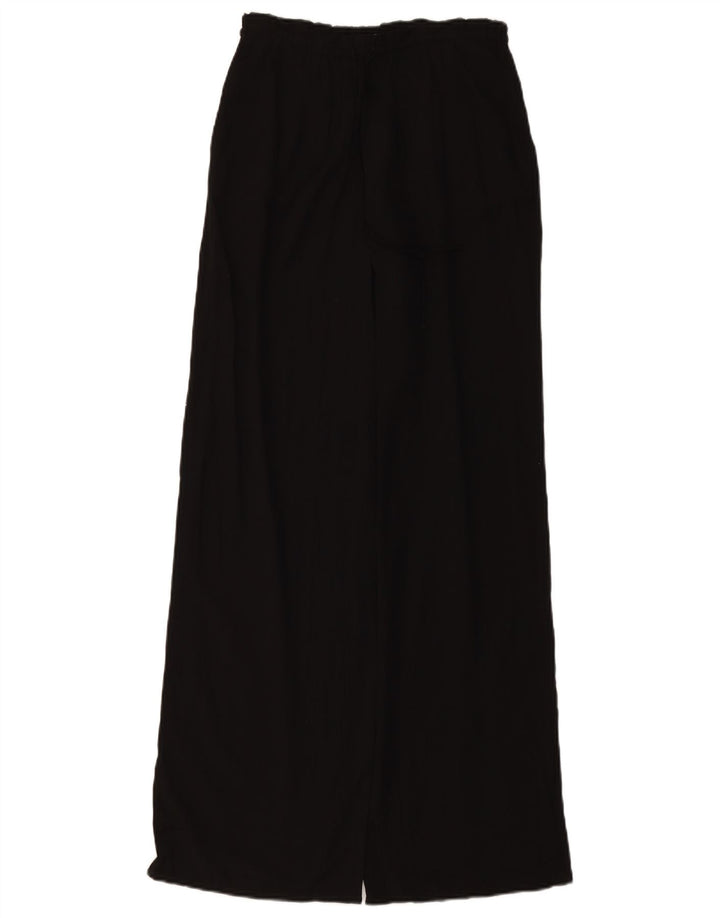 ZARA Mujer Pantalones Anchos De Cintura Alta UK 4 XS W24 L11 Negro