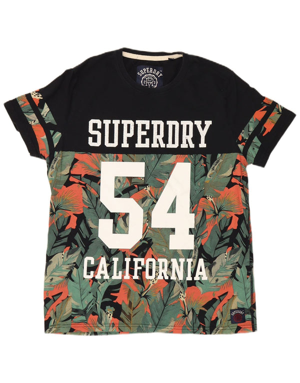 Superdry Camiseta con gráfico California para hombre, talla 2XL, algodón floral negro
