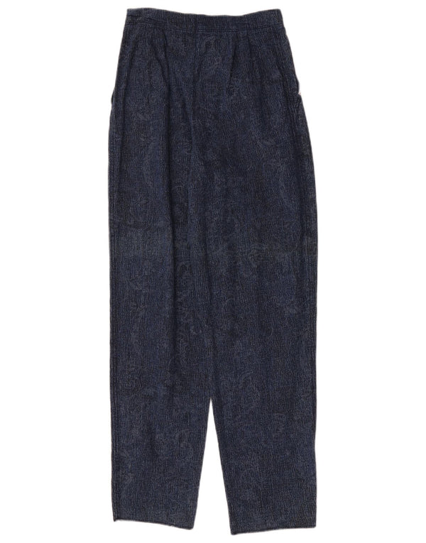 Jeans cónicos vintage para niñas 15-16 años W26 L31 Azul marino Paisley