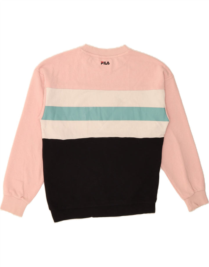 FILA Womens Oversized Sweatshirt Jumper UK 10 Small Multicoloured Vintage Fila and Second-Hand Fila from Messina Hembry 