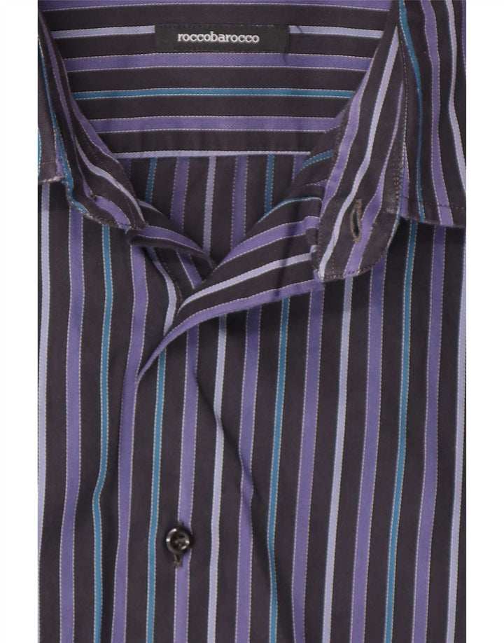 Camisa Roccobarocco Hombre Mediana Rayas Multicolor