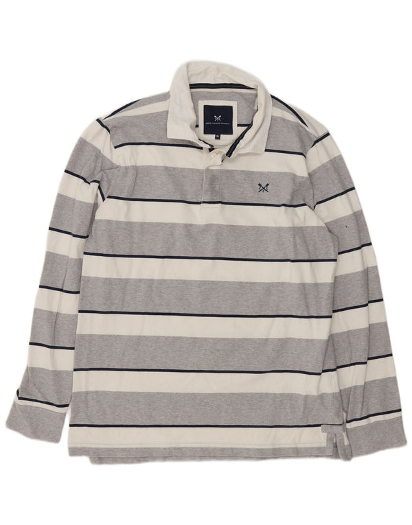 Crew Clothing Polo de rugby de manga larga para hombre XL gris a rayas