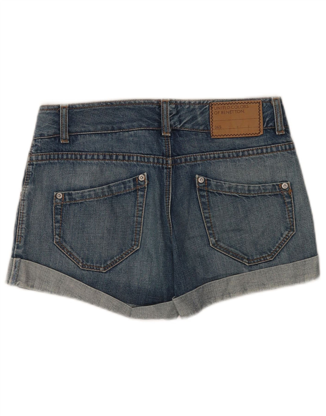 BENETTON Shorts Vaqueros Mujer W30 Azul Medio