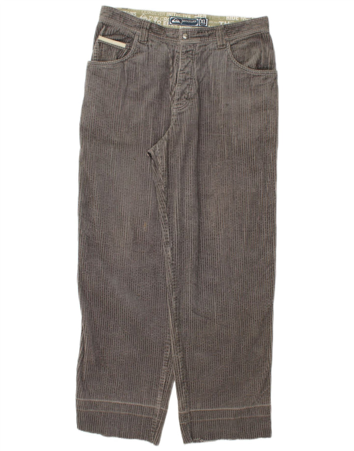 QUIKSILVER Pantalones rectos de pana para hombre XL W36 L32 Algodón gris