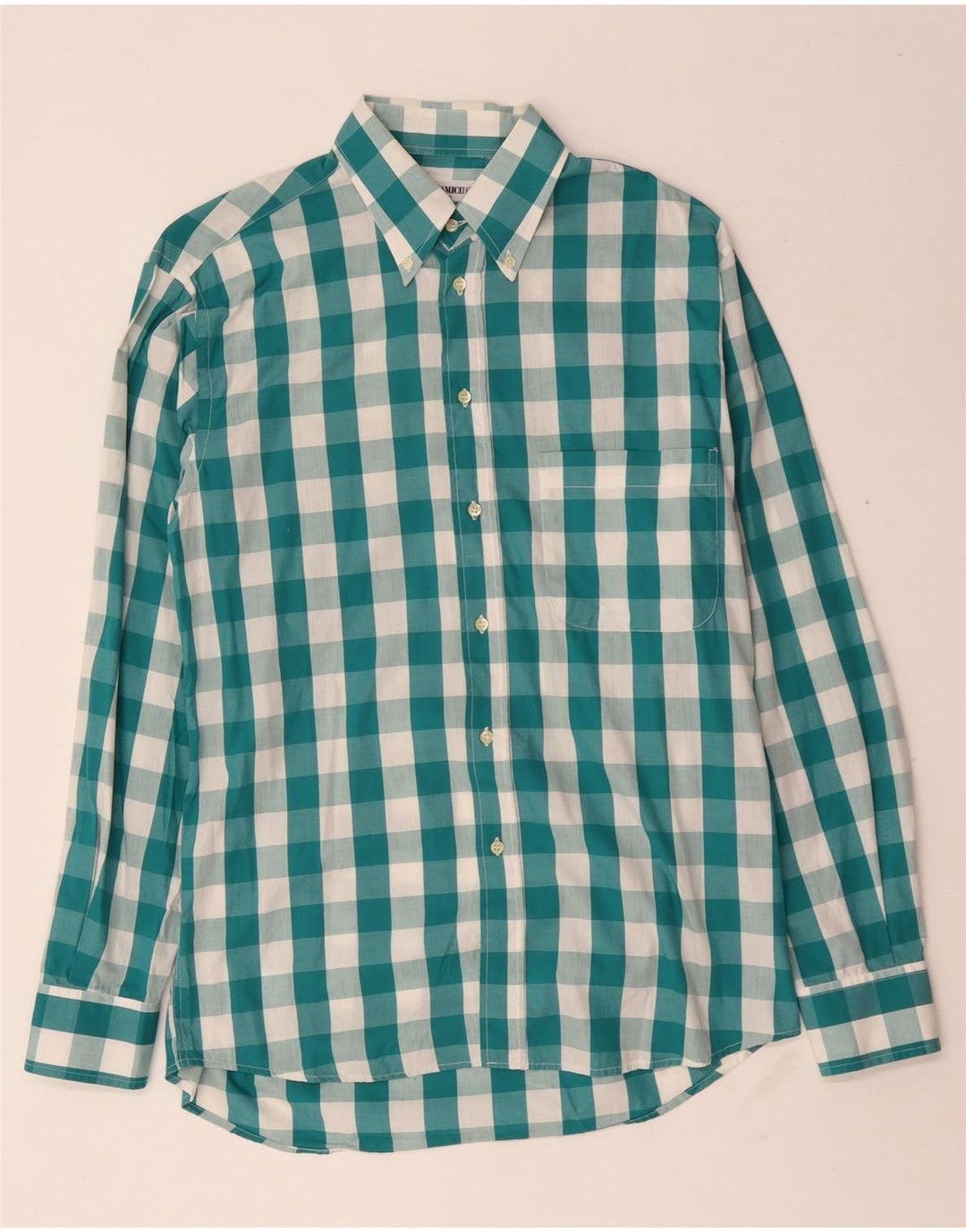 Enara Camicece Camisa Hombre Algodón Vichy Verde Medio