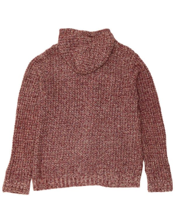 Fat Face Suéter tipo cárdigan con capucha para mujer UK 46 Large Borgoña moteado