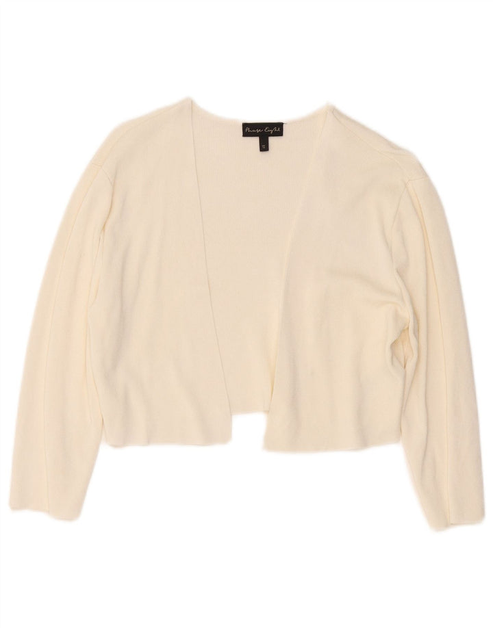 Phase Eight Jersey Bolero Abierto de Manga 3/4 para Mujer UK 40 Medium Off White