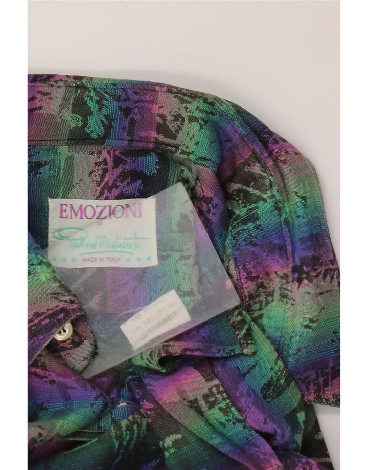 EMOZIONI Camisa con estampado abstracto para hombre, talla grande, algodón multicolor